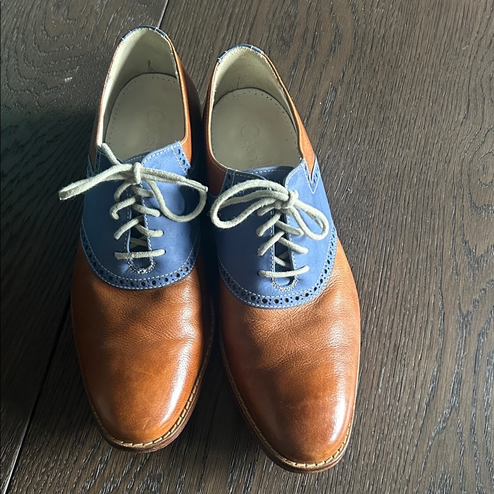 Cole Haan Tan and Blue Oxford Shoes